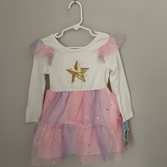 Cat & Jack Pink Dress with Gold Details Size 3T NWT - Picture 1 of 6